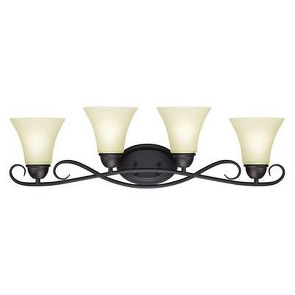 Brightbomb Dunmore Four Light Indoor Wall Fixture; Oil Rubbed Bronze BR145023